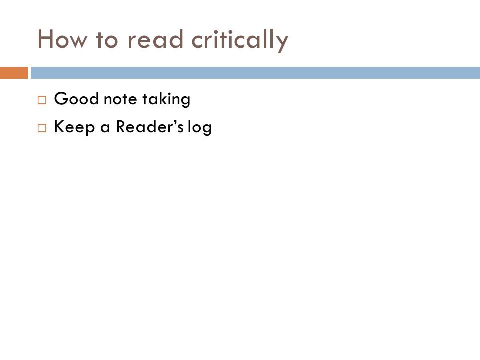 how to write a good reading log